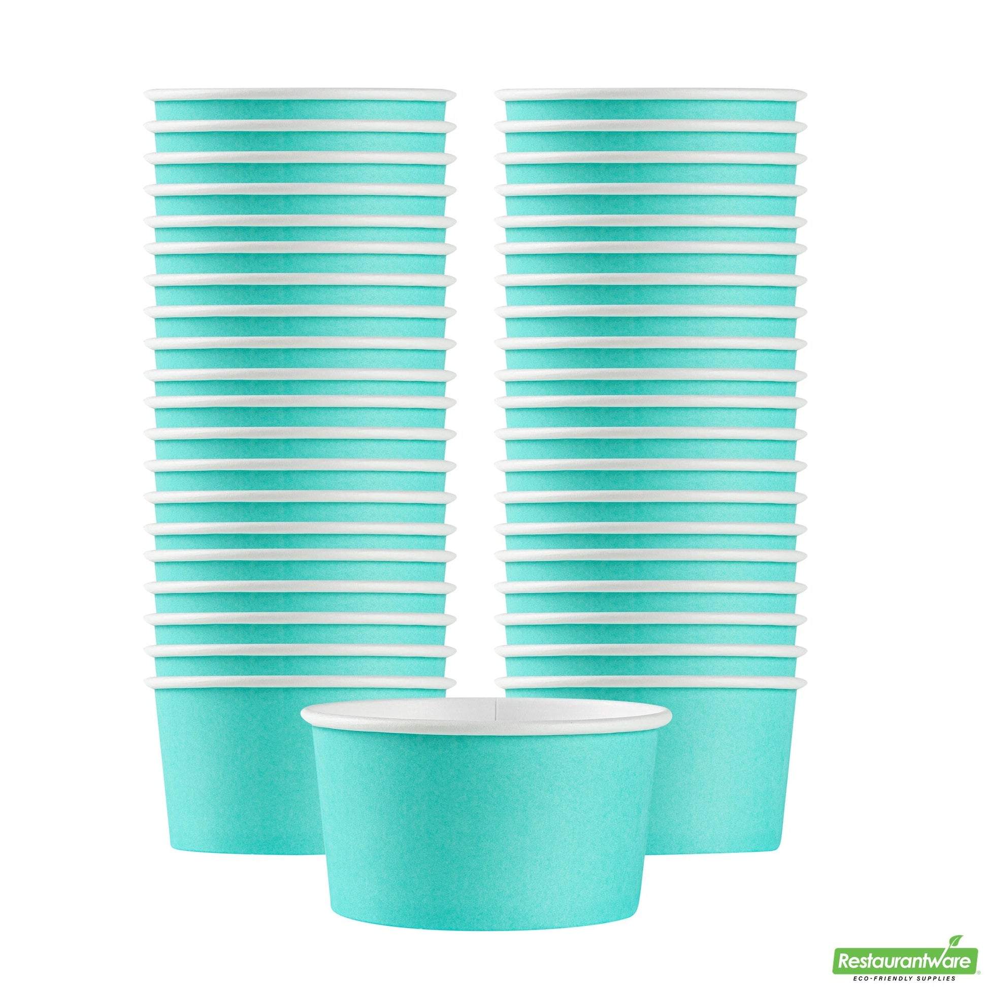 Wholesale Restaurantware 8 Oz Round Turquoise Paper To Go Cup- Bulk