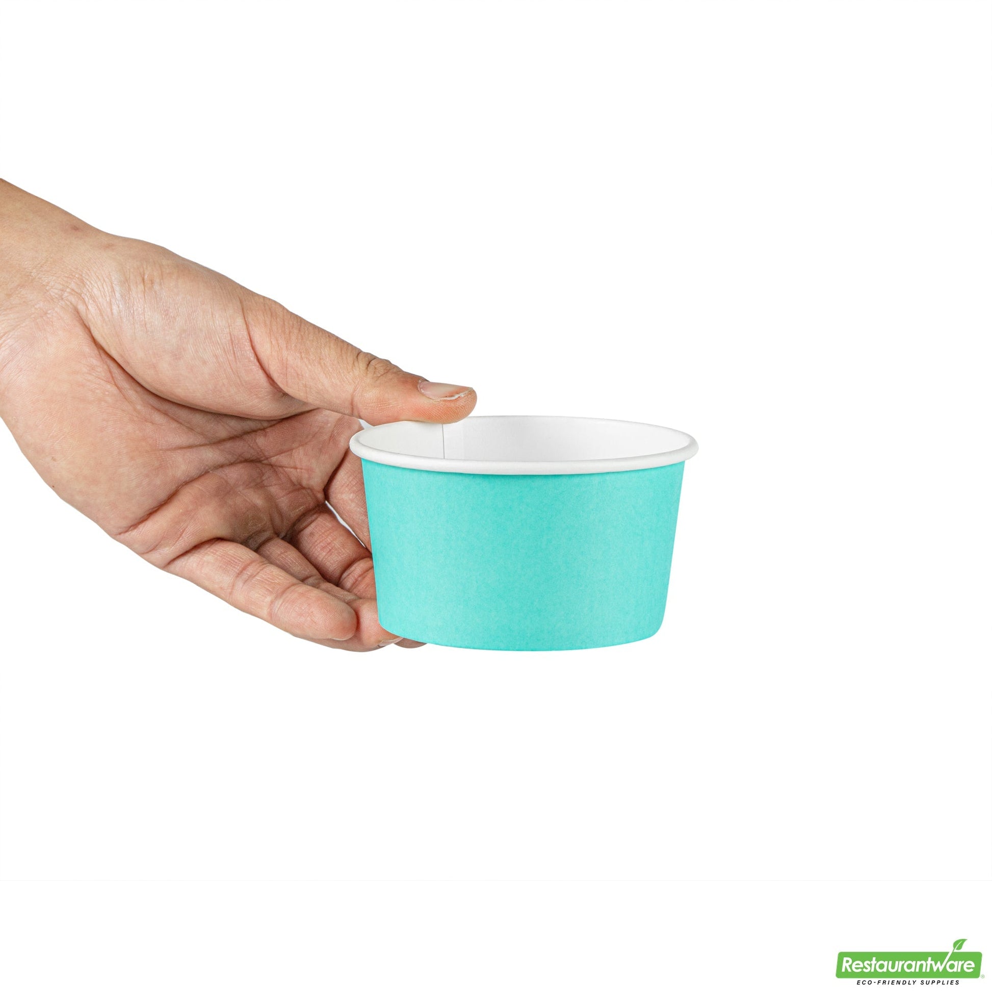 Wholesale Restaurantware 8 Oz Round Turquoise Paper To Go Cup- Bulk