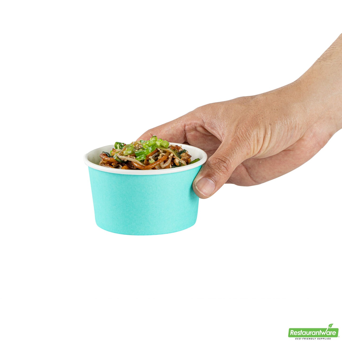 Wholesale Restaurantware 8 Oz Round Turquoise Paper To Go Cup- Bulk