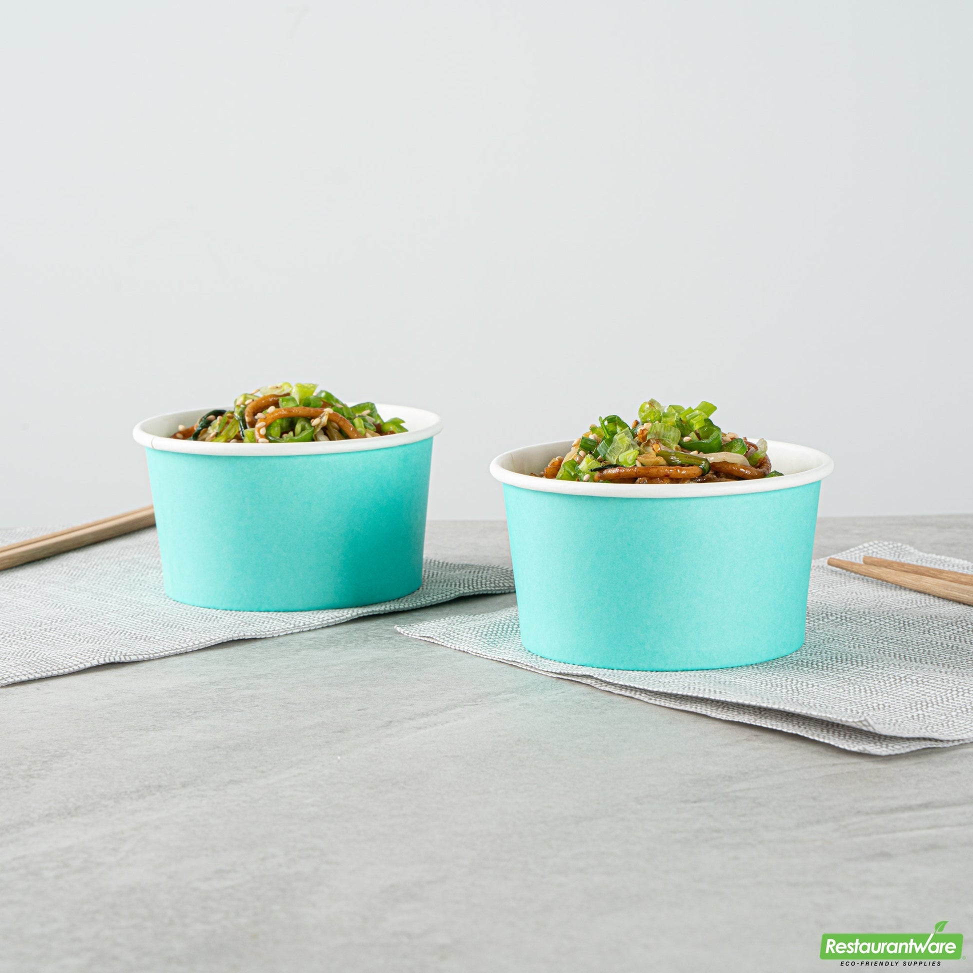 Wholesale Restaurantware 8 Oz Round Turquoise Paper To Go Cup- Bulk