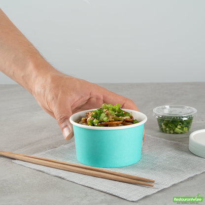 Wholesale Restaurantware 8 Oz Round Turquoise Paper To Go Cup- Bulk