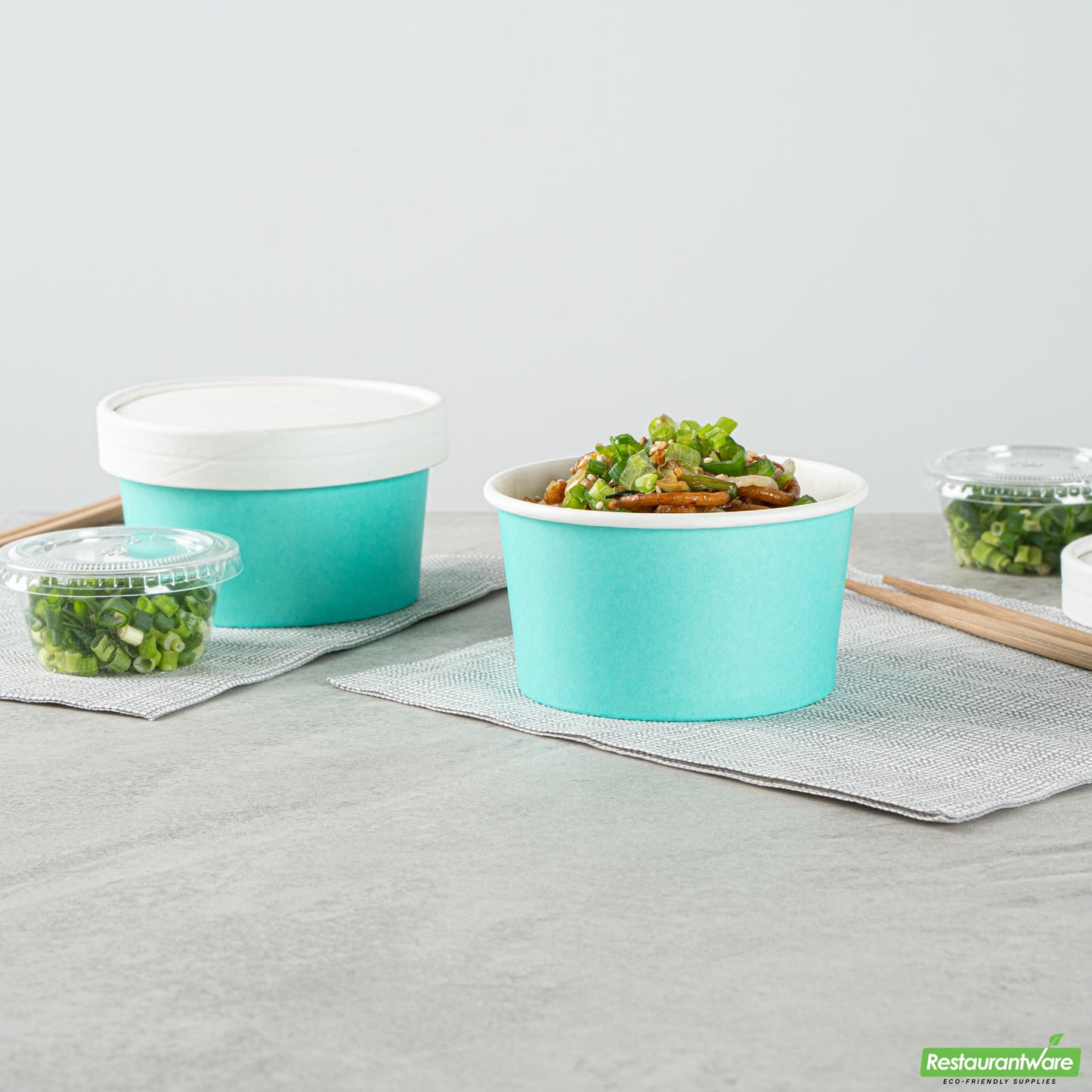 Wholesale Restaurantware 8 Oz Round Turquoise Paper To Go Cup- Bulk