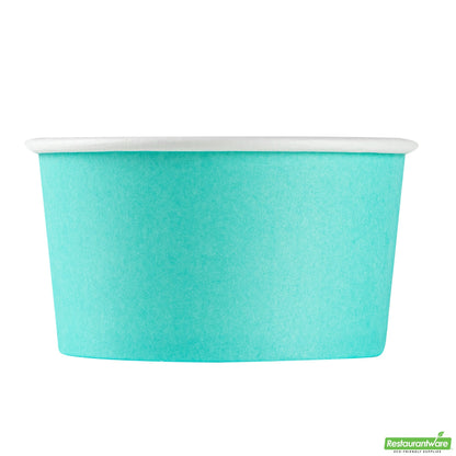 Wholesale Restaurantware 8 Oz Round Turquoise Paper To Go Cup- Bulk