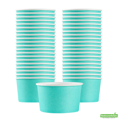 Wholesale Restaurantware 12 Oz Round Turquoise Paper To Go Cup- Bulk