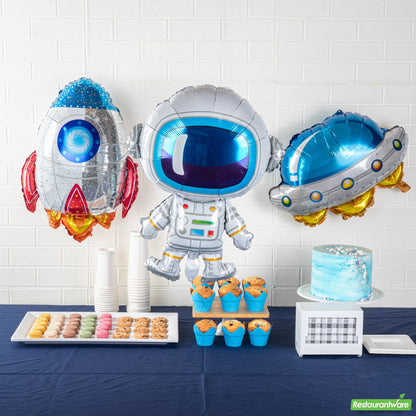 Wholesale Restaurantware Mylar 3-Piece Space Balloon Set - 33.1" X 23.6" X 0.1"- Bulk