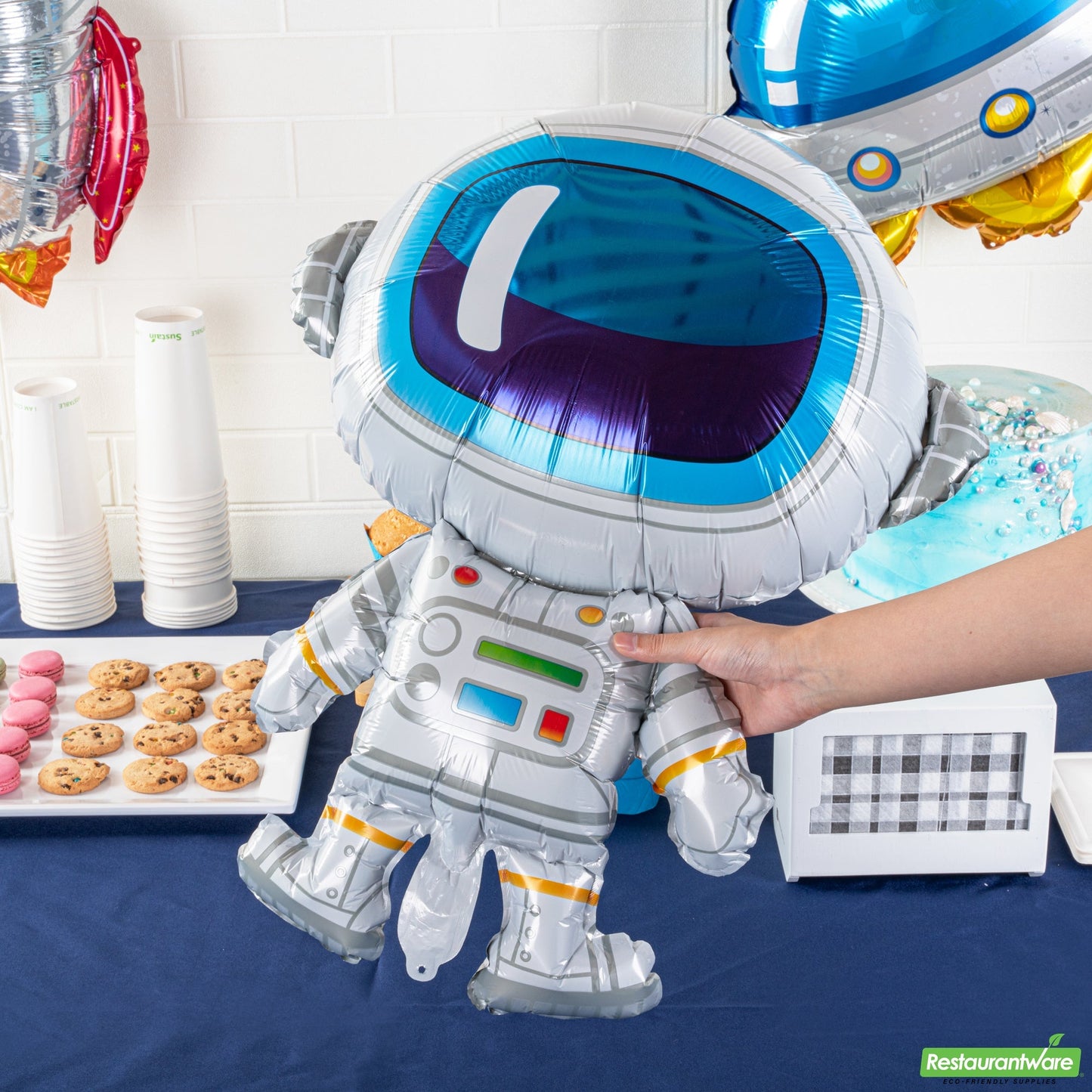 Wholesale Restaurantware Mylar 3-Piece Space Balloon Set - 33.1" X 23.6" X 0.1"- Bulk