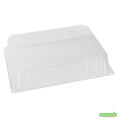 Wholesale Restaurantware Taipei Rectangle Clear Plastic Lid - Fits 15 1/4 x 10 3/4 Poplar Plate- Bulk