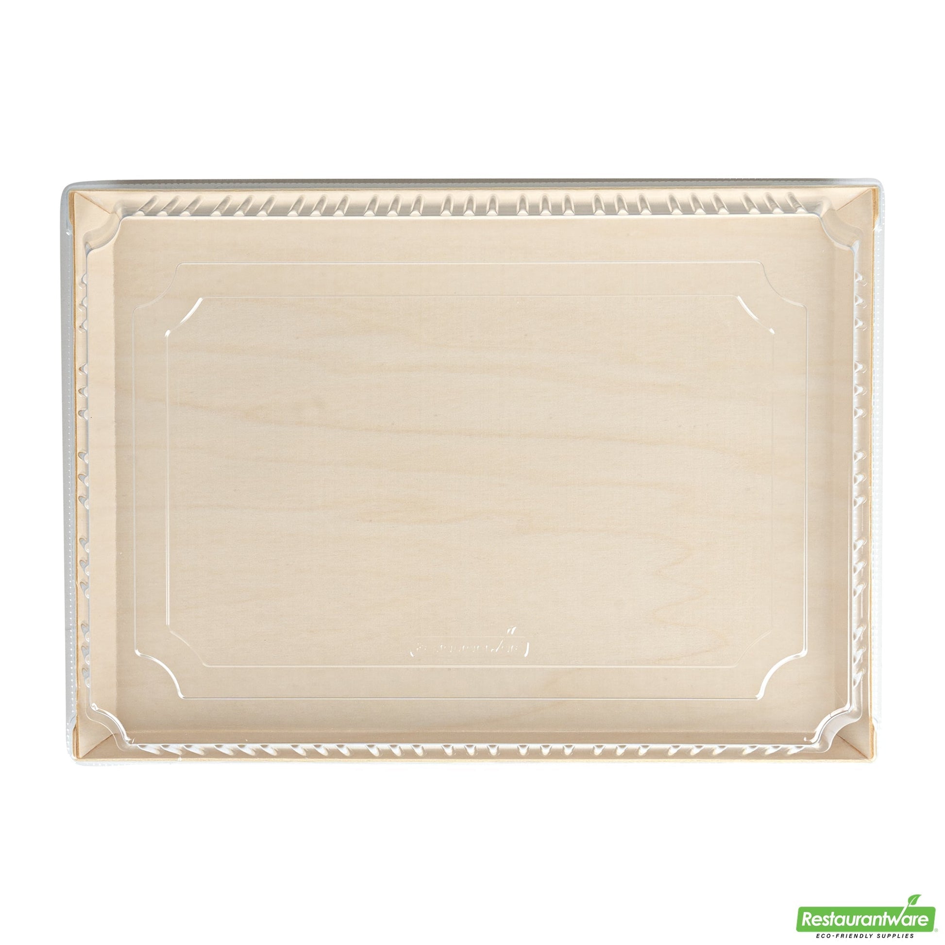 Wholesale Restaurantware Taipei Rectangle Clear Plastic Lid - Fits 15 1/4 x 10 3/4 Poplar Plate- Bulk