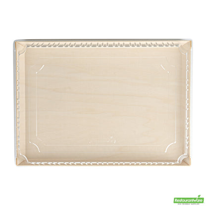 Wholesale Restaurantware Taipei Rectangle Clear Plastic Lid - Fits 15 1/4 x 10 3/4 Poplar Plate- Bulk