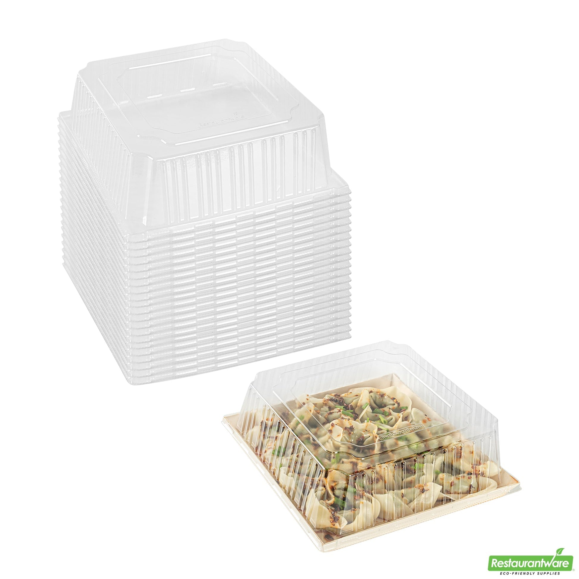 Wholesale Restaurantware Taipei Square Clear Plastic Lid - Fits 9 1/2 Poplar Plate- Bulk