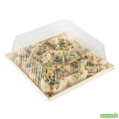 Wholesale Restaurantware Taipei Square Clear Plastic Lid - Fits 9 1/2 Poplar Plate- Bulk