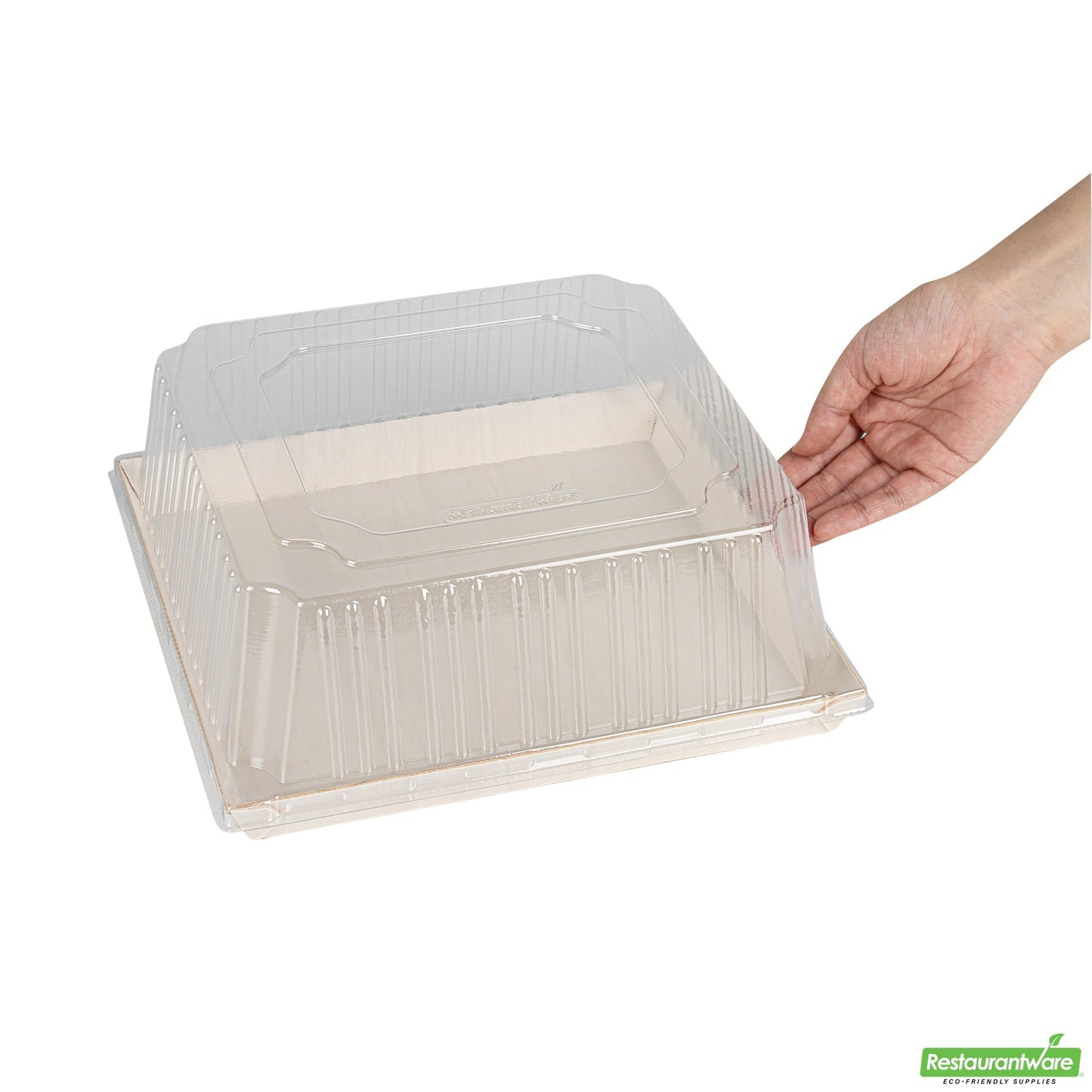 Wholesale Restaurantware Taipei Square Clear Plastic Lid - Fits 9 1/2 Poplar Plate- Bulk