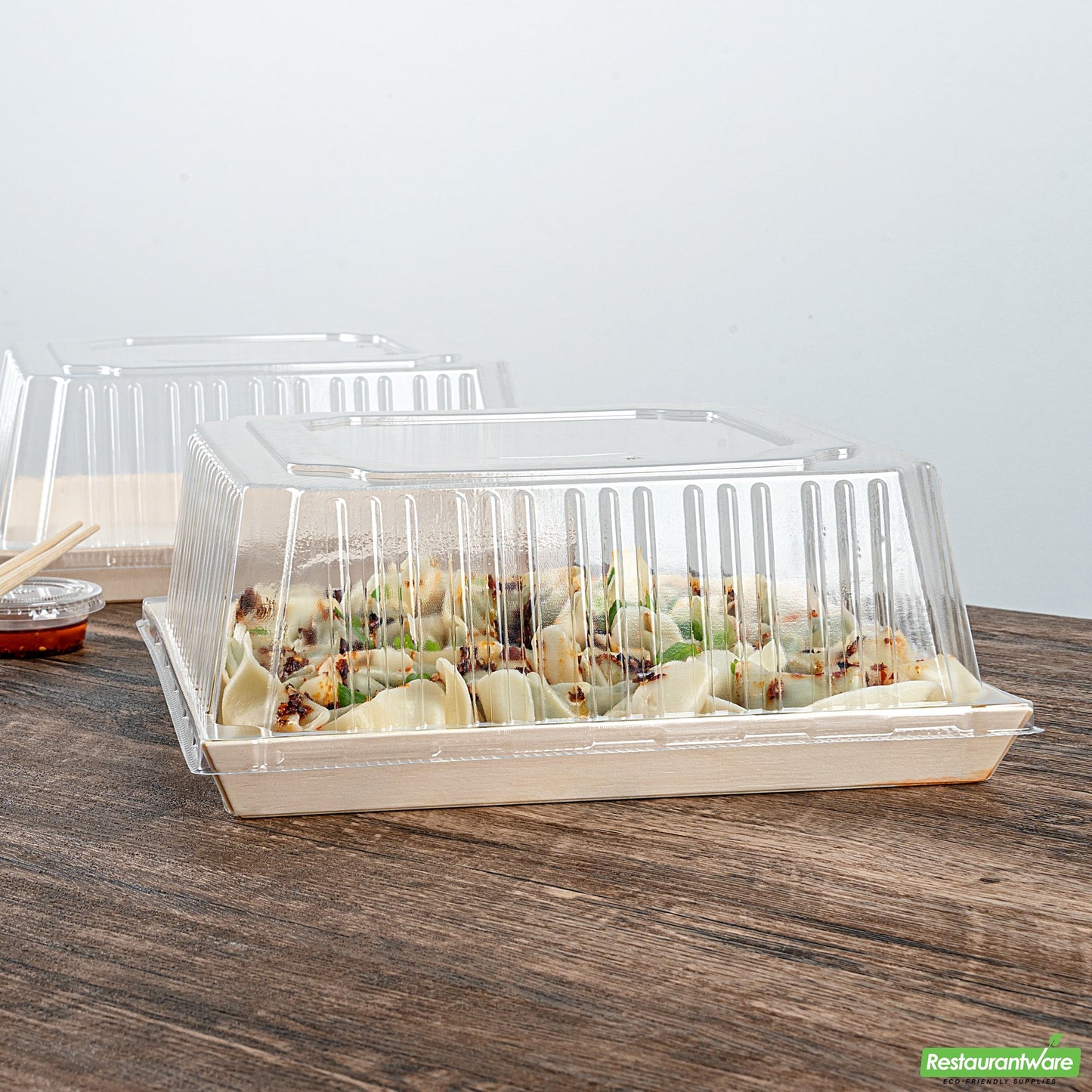 Wholesale Restaurantware Taipei Square Clear Plastic Lid - Fits 9 1/2 Poplar Plate- Bulk