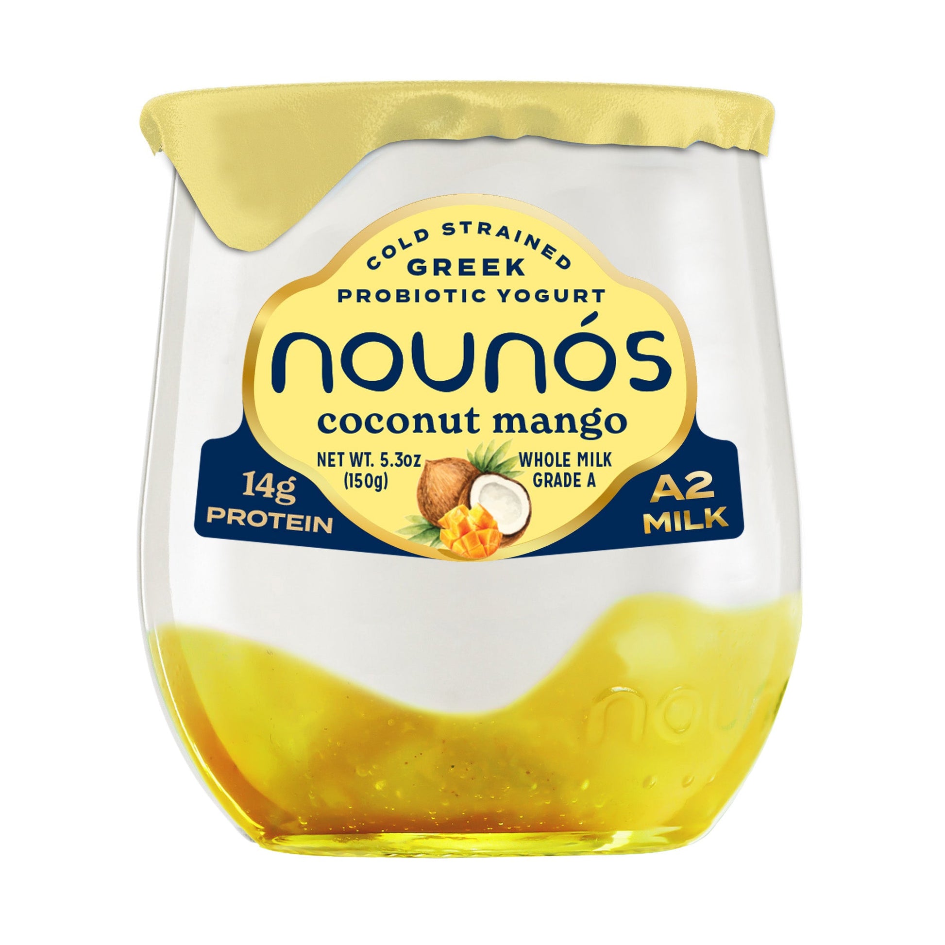 Wholesale Nounos Creamery Coconut Mango Greek Yogurt 5.3oz- Bulk