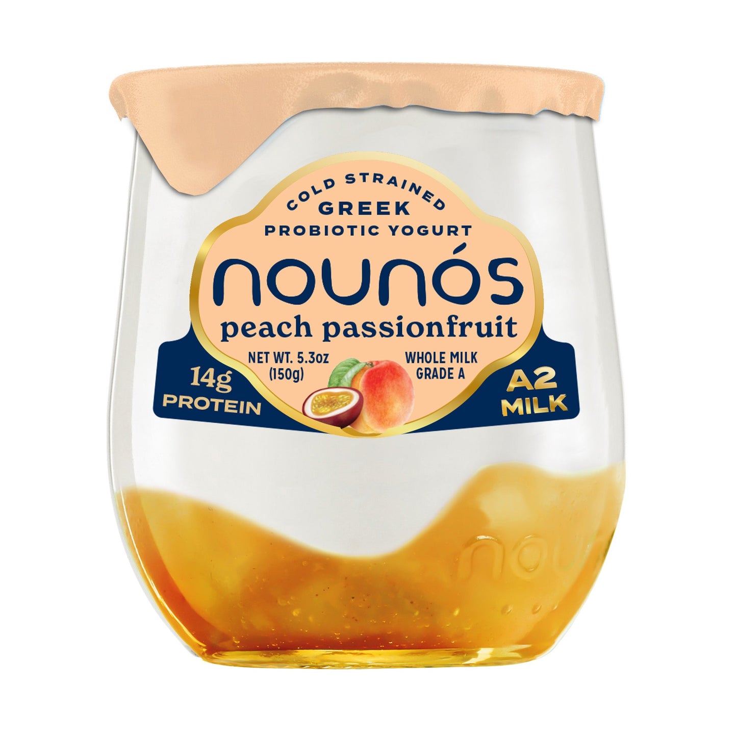 Wholesale Nounos Creamery Peach Passionfruit Greek Yogurt 5.3oz- Bulk