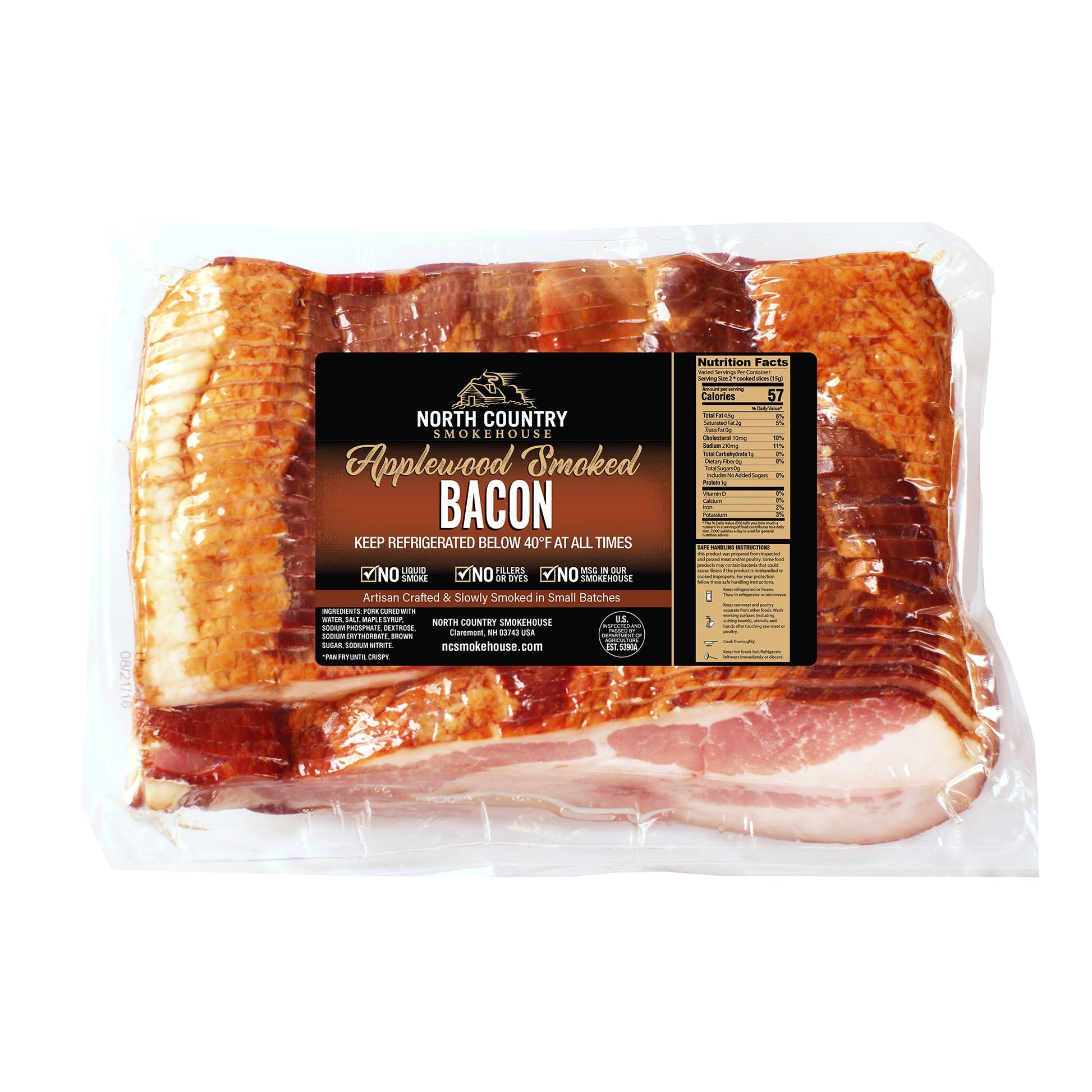 Wholesale North Country Smokehouse Bacon Apple Smoked Slc 8 Mil 5lb- Bulk