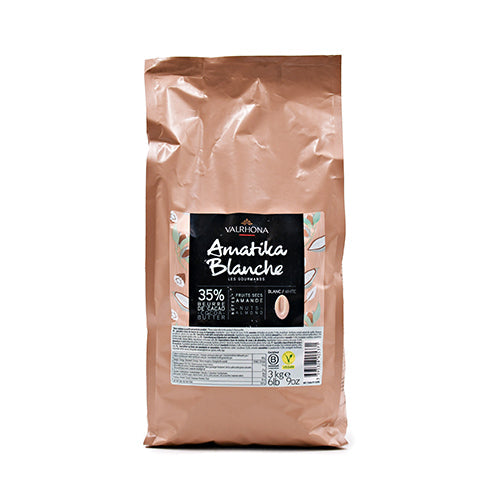 Wholesale Valrhona 35% Amatika Vegan White Chocolate 3kg- Bulk