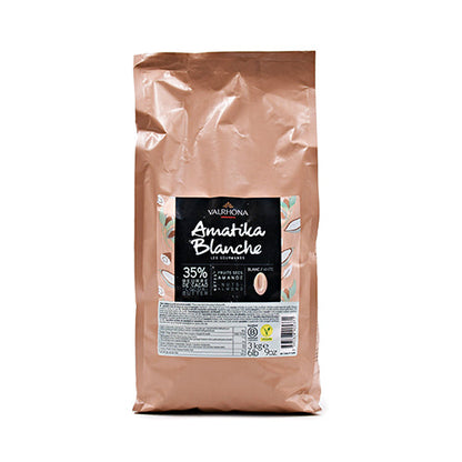 Wholesale Valrhona 35% Amatika Vegan White Chocolate 3kg- Bulk