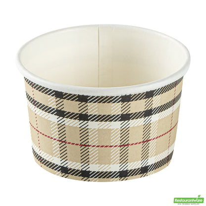 Wholesale Restaurantware 3 Oz Round Plaid Paper To Go Cup- Bulk