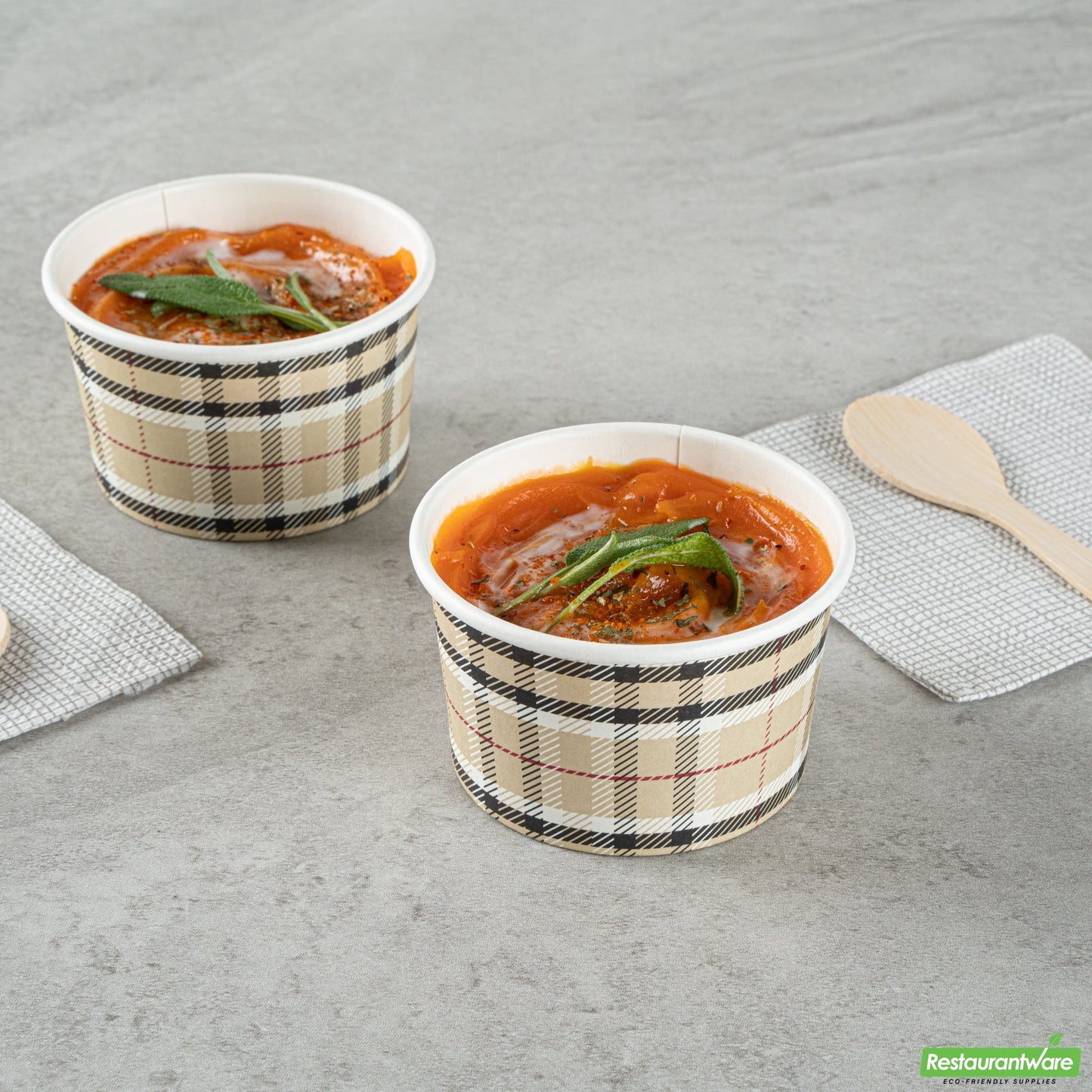 Wholesale Restaurantware 3 Oz Round Plaid Paper To Go Cup- Bulk