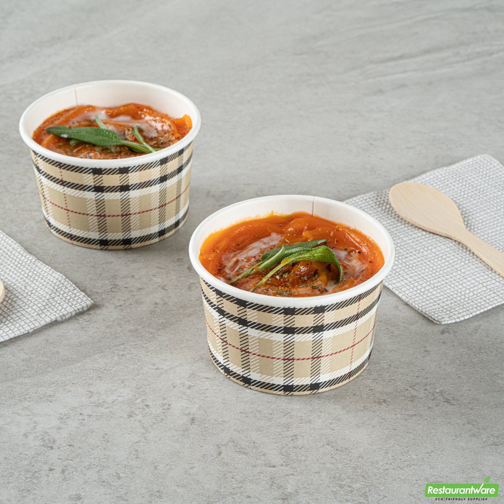 Wholesale Restaurantware 3 Oz Round Plaid Paper To Go Cup- Bulk
