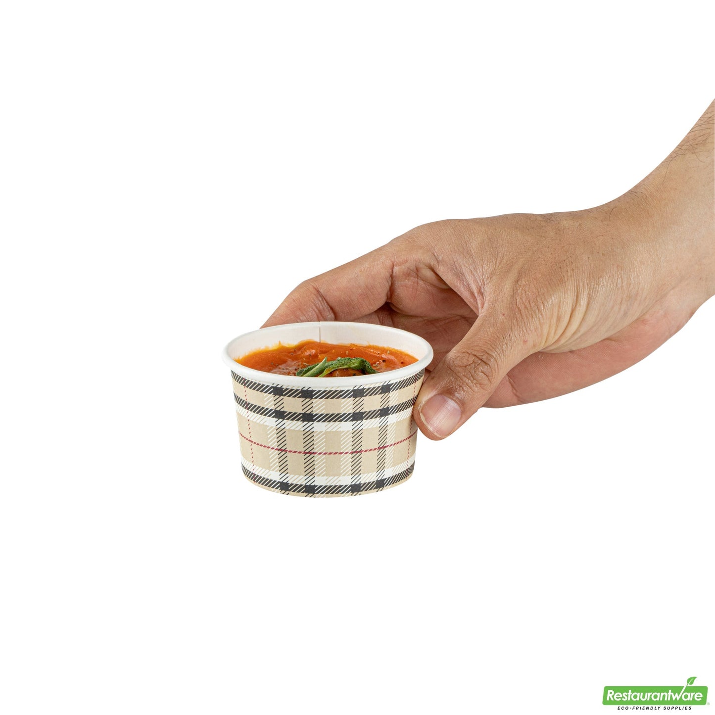 Wholesale Restaurantware 3 Oz Round Plaid Paper To Go Cup- Bulk