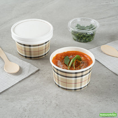 Wholesale Restaurantware 3 Oz Round Plaid Paper To Go Cup- Bulk