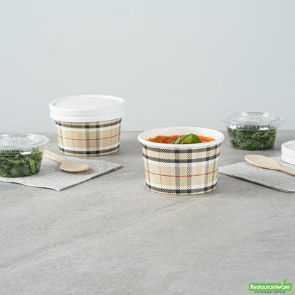 Wholesale Restaurantware 3 Oz Round Plaid Paper To Go Cup- Bulk