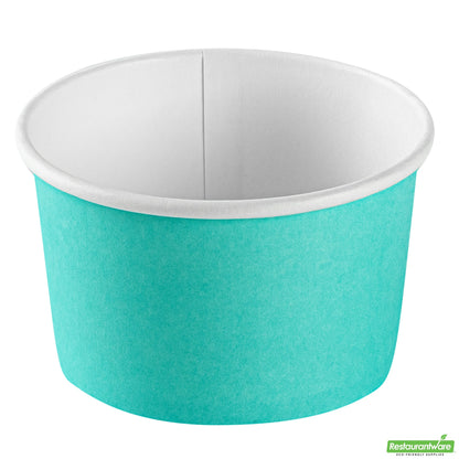 Wholesale Restaurantware 3 Oz Round Turquoise Paper to Go Cup - 3" X 3" X 1.8"- Bulk