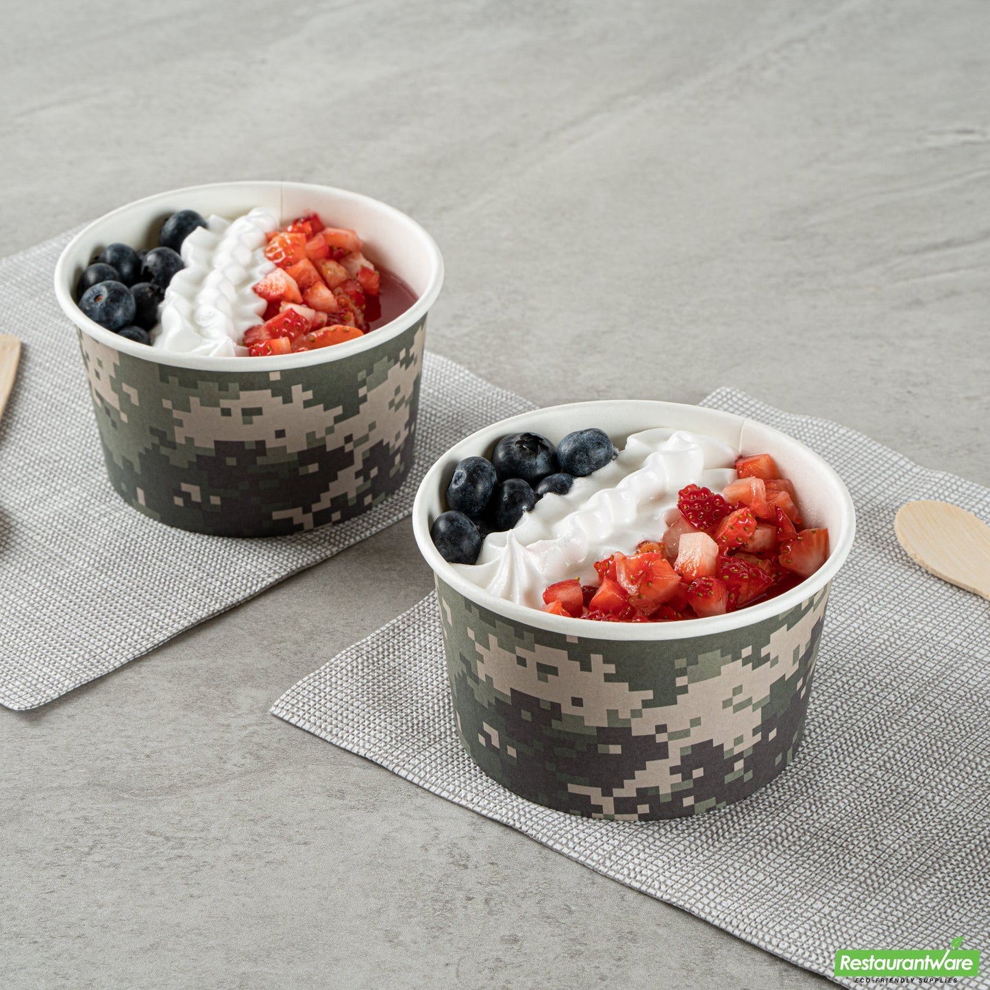 Wholesale Restaurantware 12 Oz Round Camouflage Paper To Go Cup- Bulk