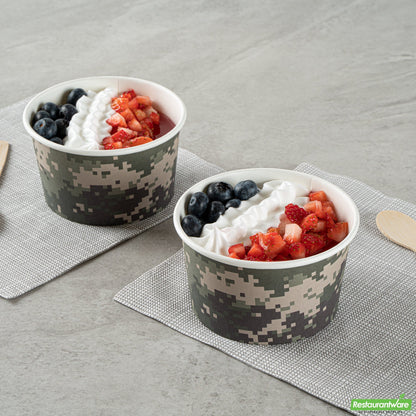 Wholesale Restaurantware 12 Oz Round Camouflage Paper To Go Cup- Bulk