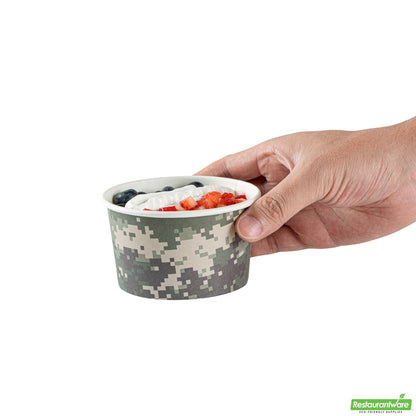 Wholesale Restaurantware 12 Oz Round Camouflage Paper To Go Cup- Bulk