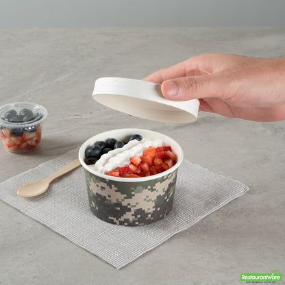 Wholesale Restaurantware 12 Oz Round Camouflage Paper To Go Cup- Bulk