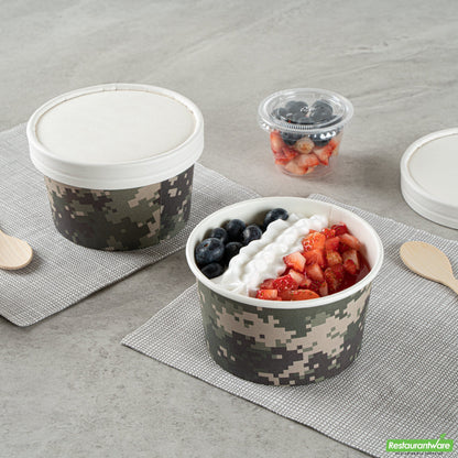 Wholesale Restaurantware 12 Oz Round Camouflage Paper To Go Cup- Bulk