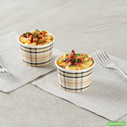 Wholesale Restaurantware 4 Oz Round Plaid Paper To Go Cup- Bulk