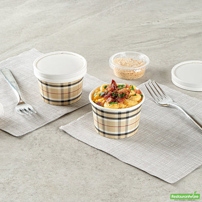 Wholesale Restaurantware 4 Oz Round Plaid Paper To Go Cup- Bulk