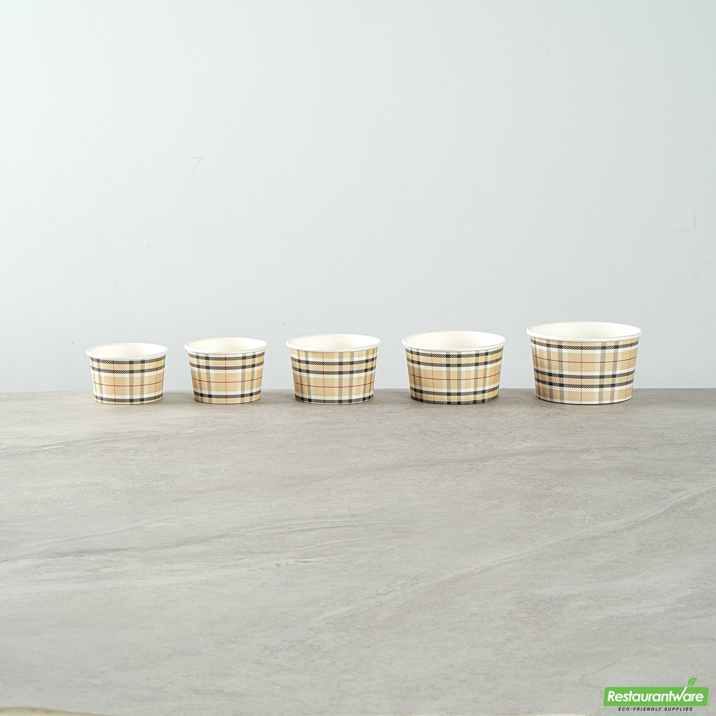 Wholesale Restaurantware 4 Oz Round Plaid Paper To Go Cup- Bulk