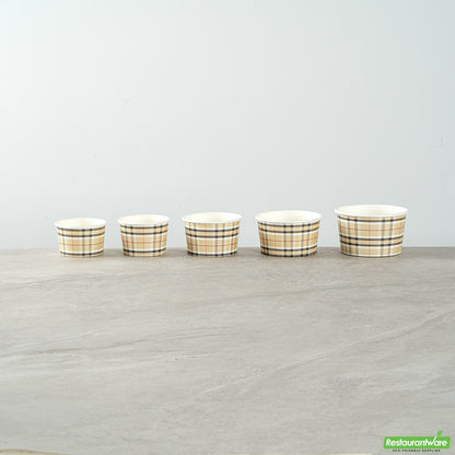 Wholesale Restaurantware 4 Oz Round Plaid Paper To Go Cup- Bulk