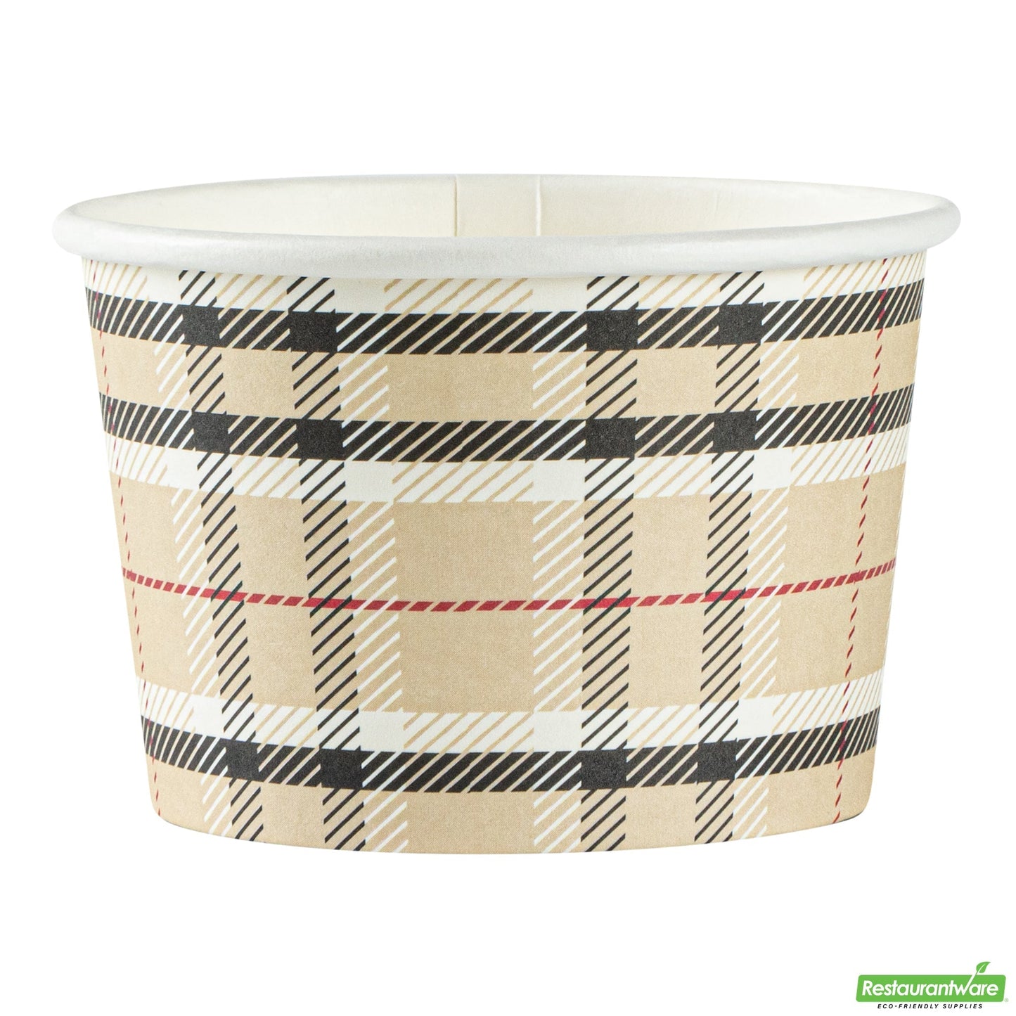 Wholesale Restaurantware 4 Oz Round Plaid Paper To Go Cup- Bulk