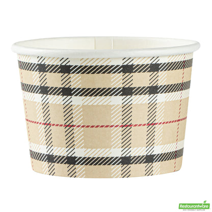 Wholesale Restaurantware 4 Oz Round Plaid Paper To Go Cup- Bulk