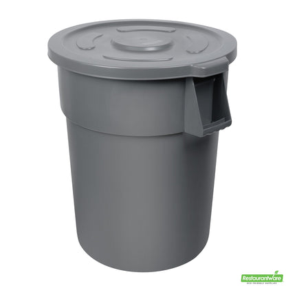 Wholesale Restaurantware Gray Plastic Commercial Trash Can / Ingredient Bin Lid - Fits 55 Gal- Bulk