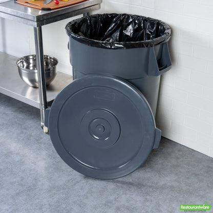 Wholesale Restaurantware Gray Plastic Commercial Trash Can / Ingredient Bin Lid - Fits 44 Gal- Bulk