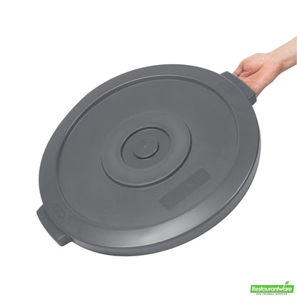 Wholesale Restaurantware Gray Plastic Commercial Trash Can / Ingredient Bin Lid - Fits 20 Gal- Bulk