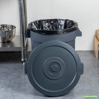 Wholesale Restaurantware Gray Plastic Commercial Trash Can / Ingredient Bin Lid - Fits 20 Gal- Bulk