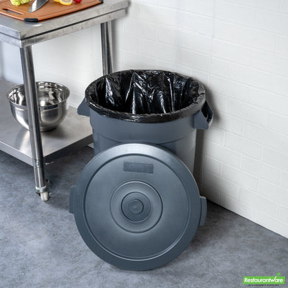Wholesale Restaurantware Gray Plastic Commercial Trash Can / Ingredient Bin Lid - Fits 20 Gal- Bulk