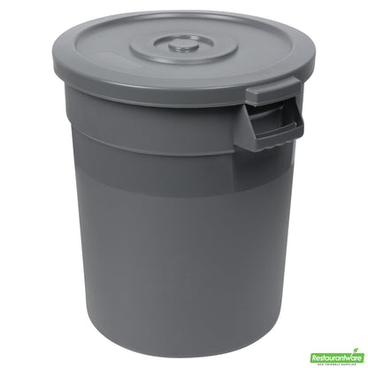 Wholesale Restaurantware Gray Plastic Commercial Trash Can / Ingredient Bin Lid - Fits 20 Gal- Bulk