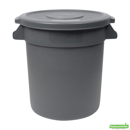 Wholesale Restaurantware Gray Plastic Commercial Trash Can / Ingredient Bin Lid - Fits 10 Gal- Bulk