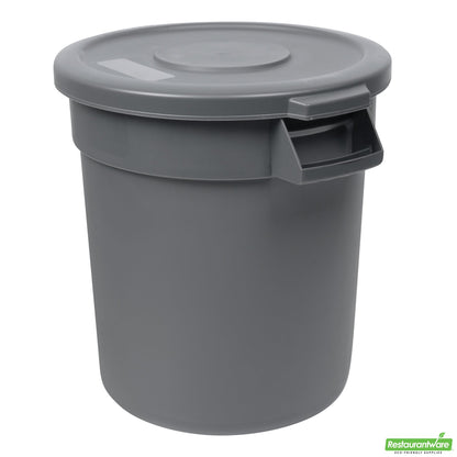 Wholesale Restaurantware Gray Plastic Commercial Trash Can / Ingredient Bin Lid - Fits 10 Gal- Bulk