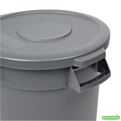 Wholesale Restaurantware Gray Plastic Commercial Trash Can / Ingredient Bin Lid - Fits 10 Gal- Bulk