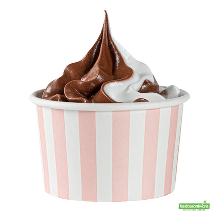 Wholesale Restaurantware 3 Oz Round Pink and White Stripe Paper To Go Cup- Bulk